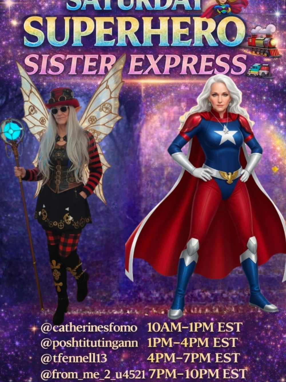 SATURDAY SUPERHERO's SISTER' EXPRESS! 15 Secs & Green to Be Seen!!! 🩷💜🩵💚❤️